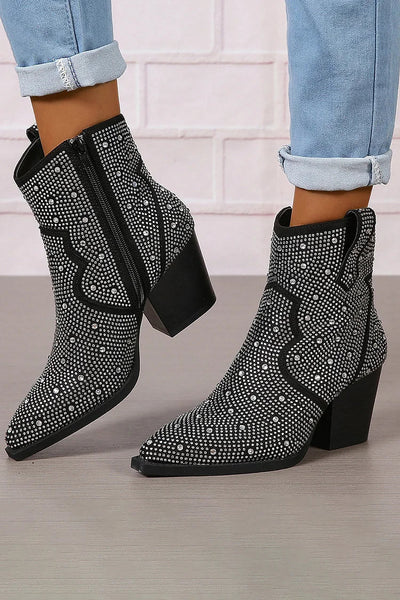 Melas | Elegant ankle boots with patchwork and zip