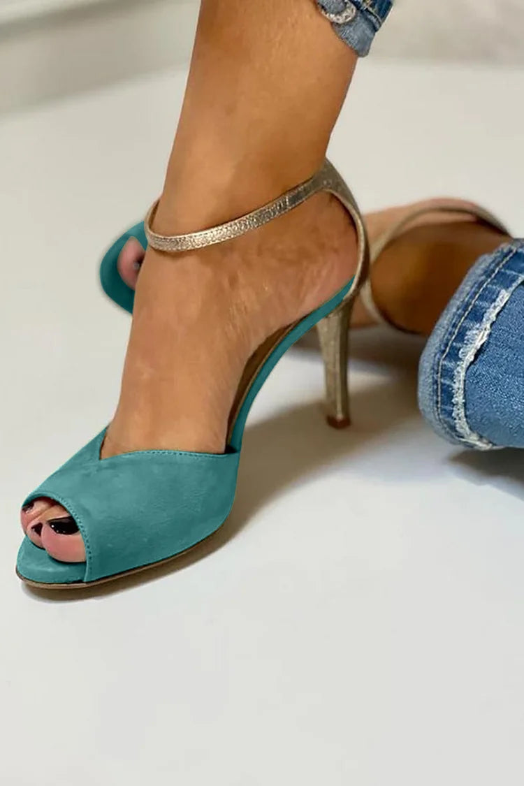 Liv | peep-toe high-heeled shoes with fastening and closure