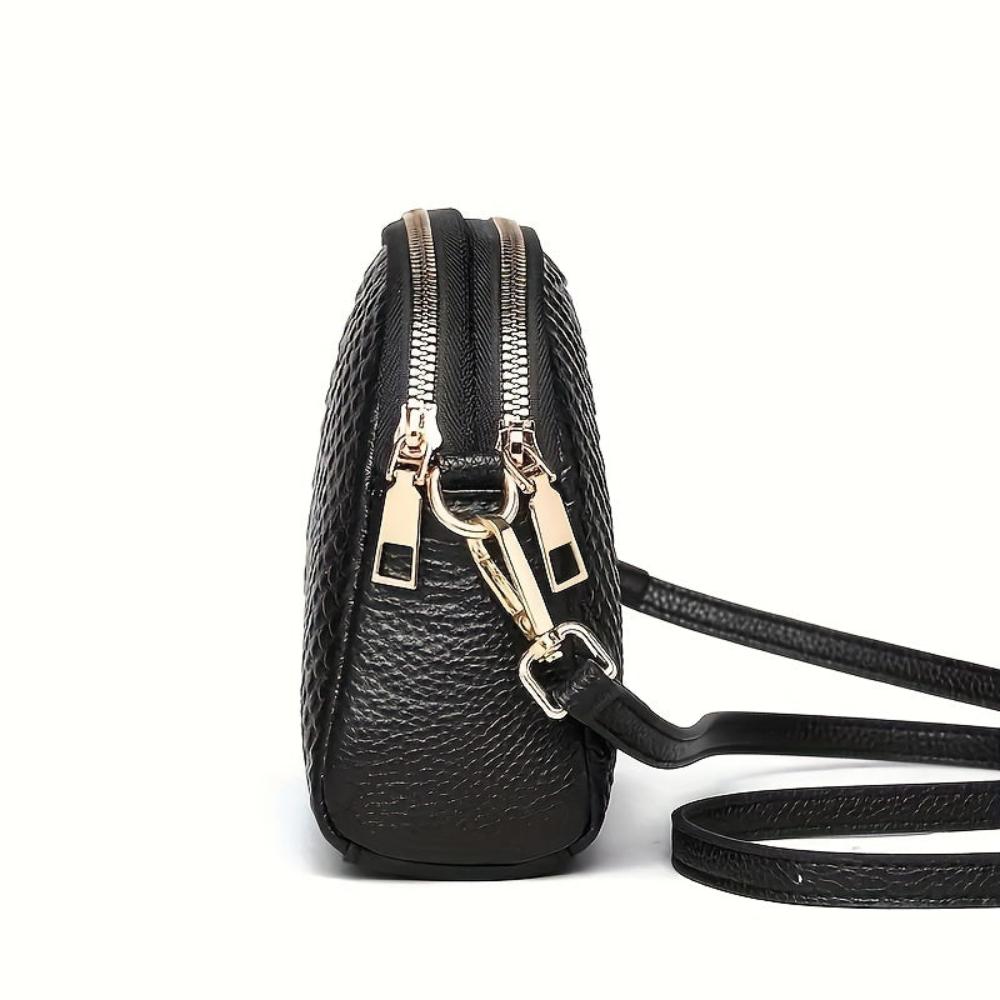 Cora | Chic Mini Crossbody Bag in Faux Leather with Crocodile Texture
