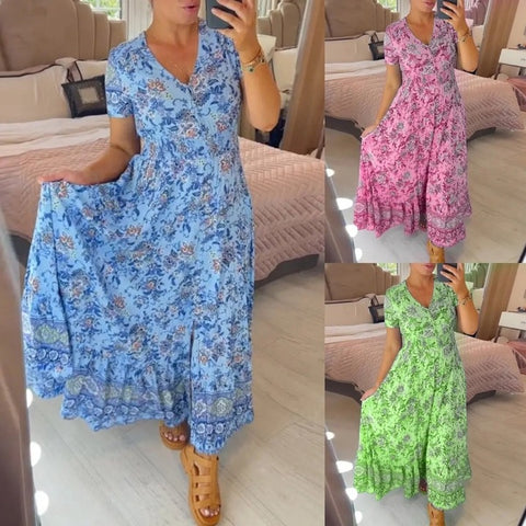 Wibia | Floral Dress with V-Neck