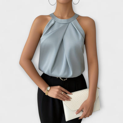 Skye | Satin Top with Off-the-Shoulder Design
