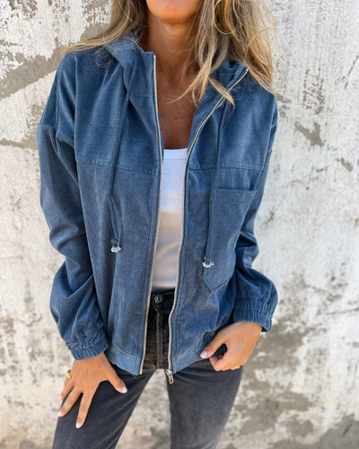 Ella | Corduroy Hooded Jacket with Zip