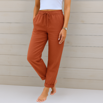 Maylora | Linen Trousers with Elastic Finish