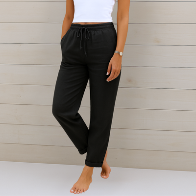 Maylora | Linen Trousers with Elastic Finish