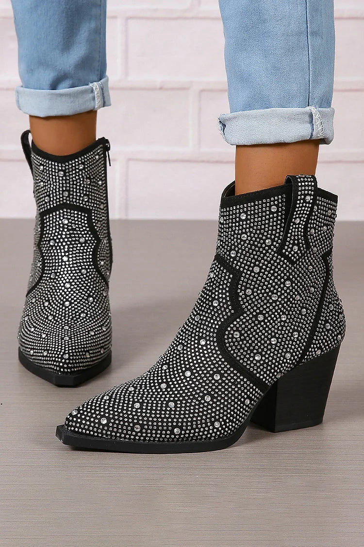 Melas | Elegant ankle boots with patchwork and zip