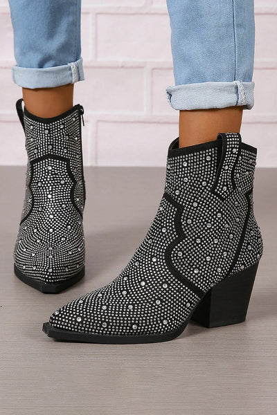Melas | Elegant ankle boots with patchwork and zip