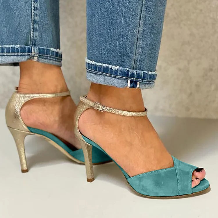 Liv | peep-toe high-heeled shoes with fastening and closure