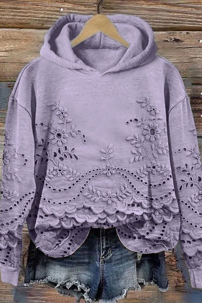 Lace Hoodie Sweater Prato