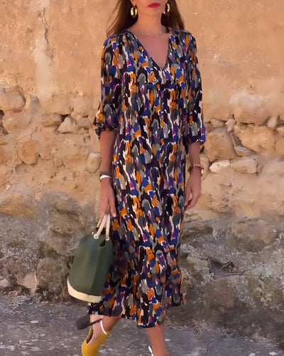 Nathalie | Retro-style V-neck Dress