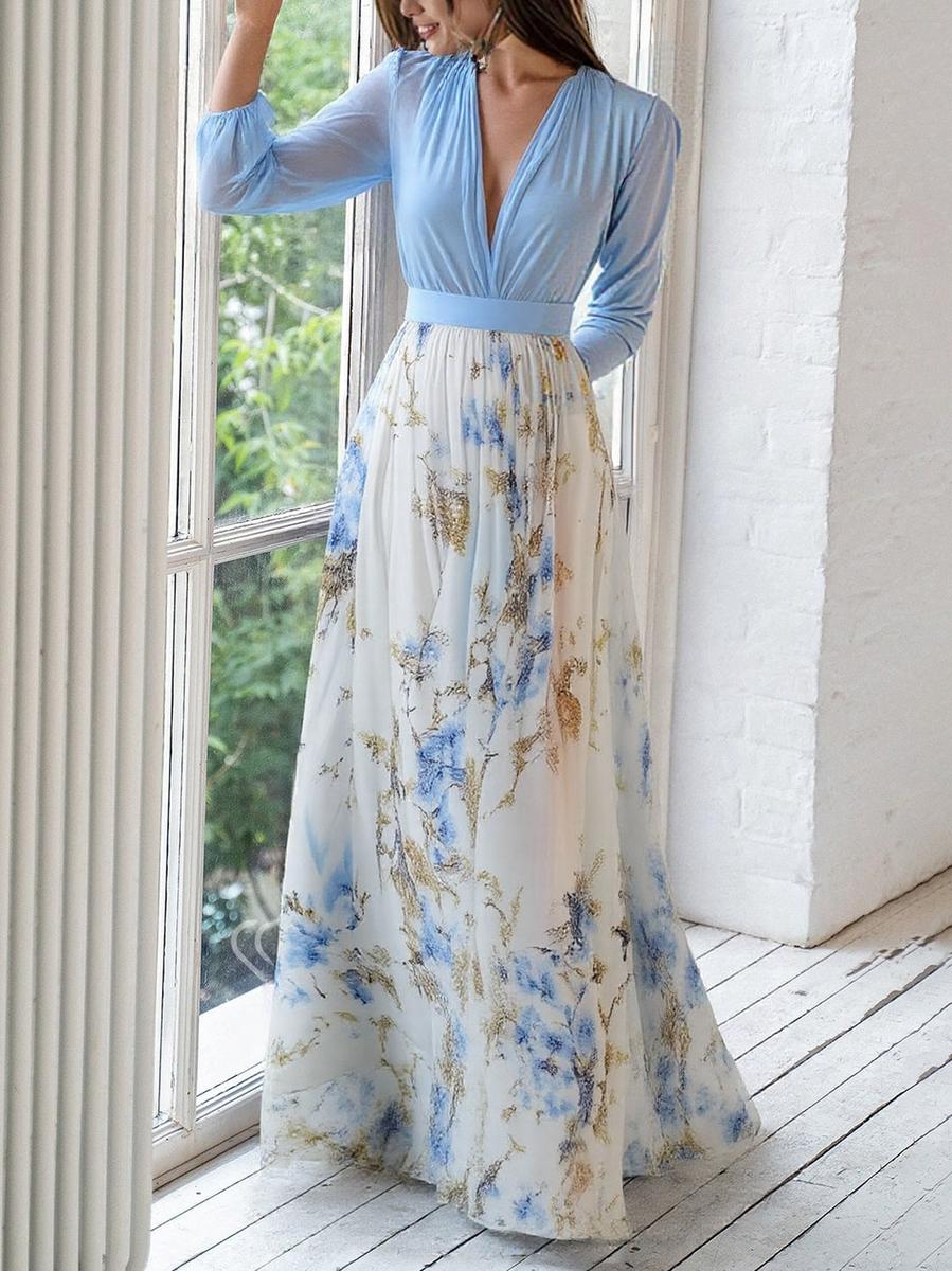 Dolores - Long Floral Print Dress