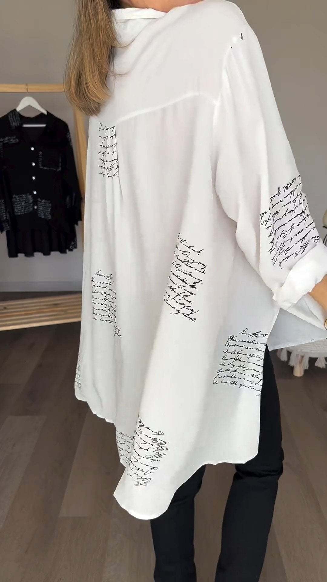 Callista | Button-Up Shirt with Handwritten Design