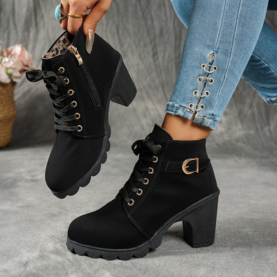 Bellanza | Mid-Heel Ankle Boots with Side Zipper