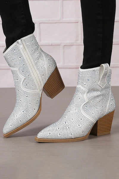 Melas | Elegant ankle boots with patchwork and zip