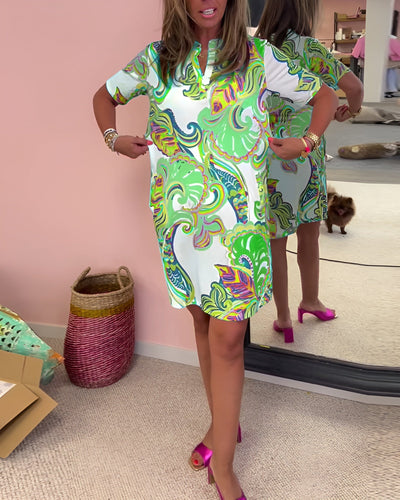 Gaëlle | Lightweight floral dress with a V-neck