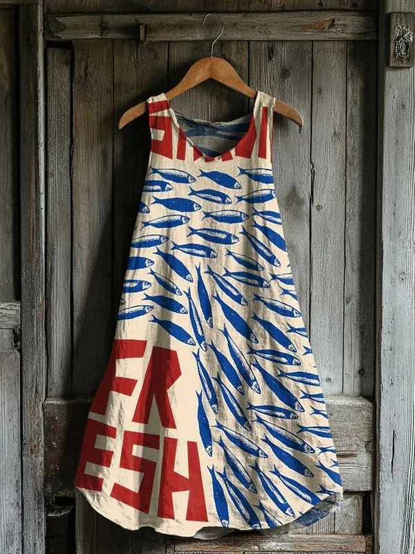 Marinette – Sardine Print Dress