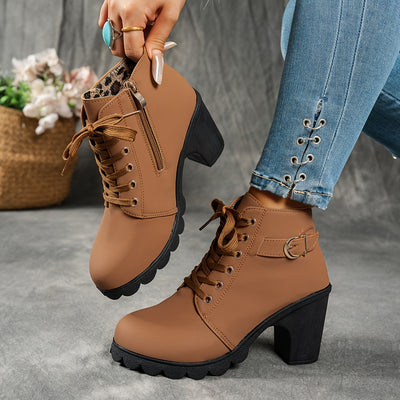 Bellanza | Mid-Heel Ankle Boots with Side Zipper