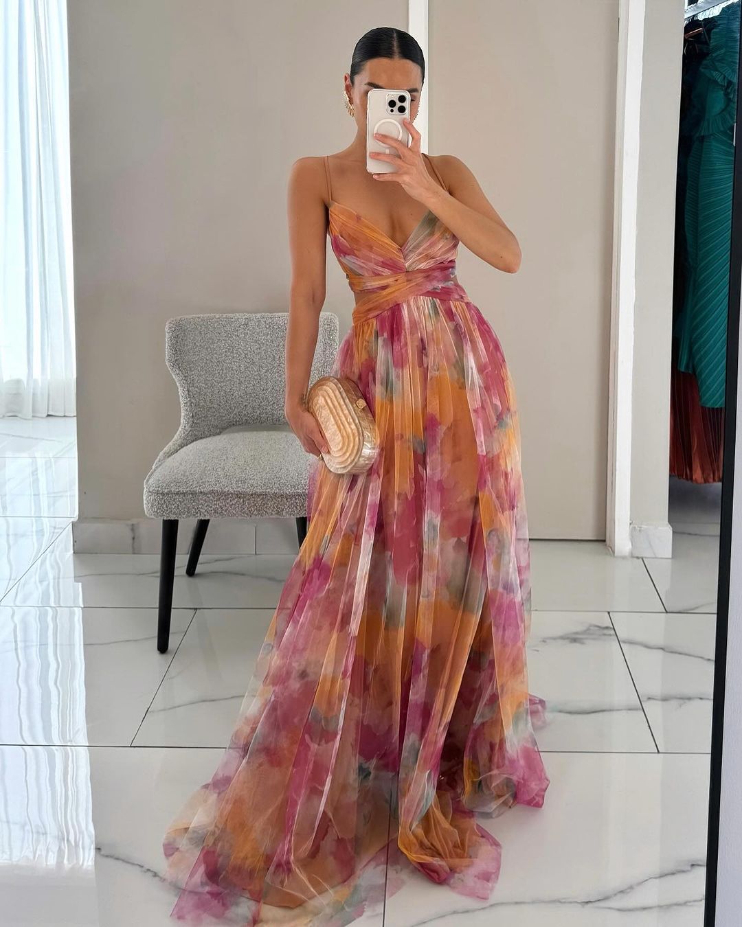 Giselle - Charming Maxi Dress with Floral Pattern