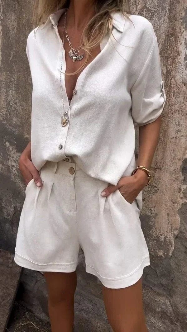 Pauline - cotton and linen blouse set