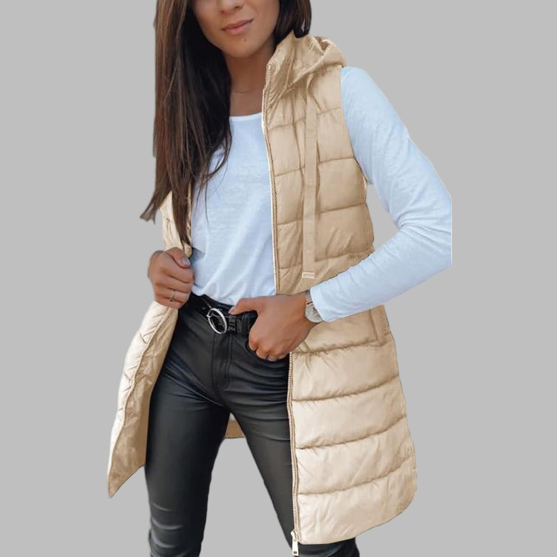 Jessica™ - Casual Sleeveless Hood Long Puffer Vest