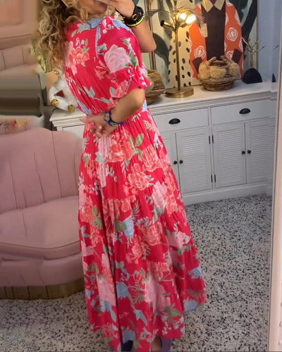 Catrisa | Floral Dress with Pockets and V-Neck
