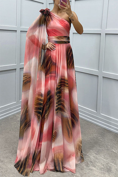 Lilliagirl – Strapless Chiffon Dress with Print