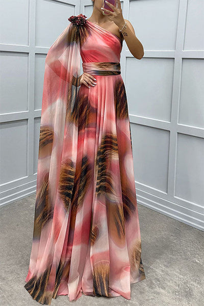 Lilliagirl – Strapless Chiffon Dress with Print