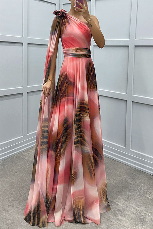 Lilliagirl – Strapless Chiffon Dress with Print