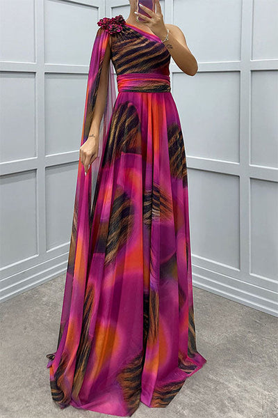 Lilliagirl – Strapless Chiffon Dress with Print