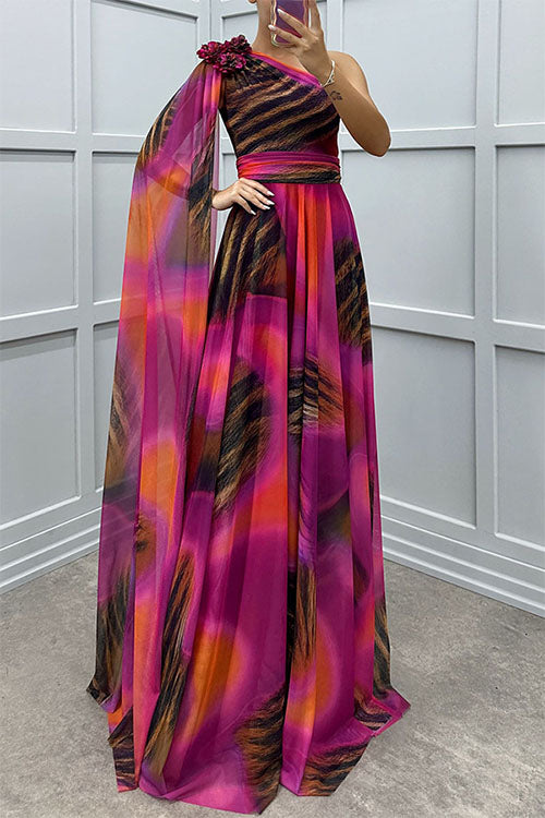 Lilliagirl – Strapless Chiffon Dress with Print