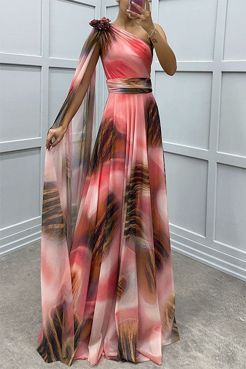 Lilliagirl – Strapless Chiffon Dress with Print