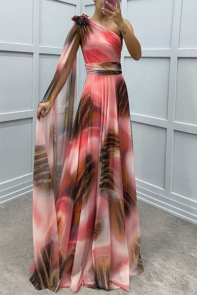 Lilliagirl – Strapless Chiffon Dress with Print