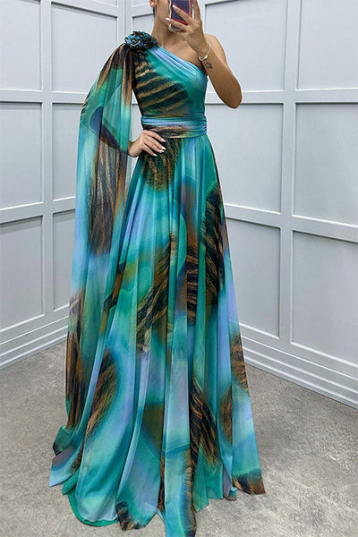 Lilliagirl – Strapless Chiffon Dress with Print
