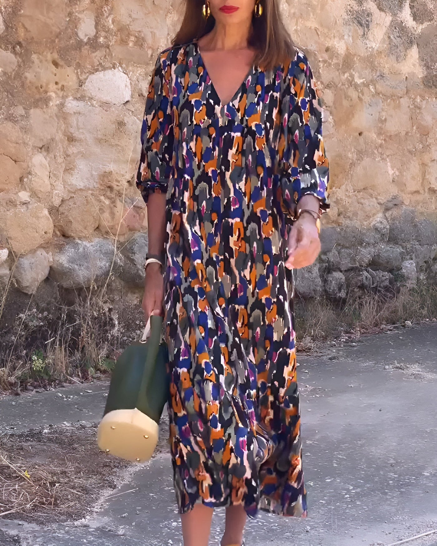Nathalie | Retro-style V-neck Dress