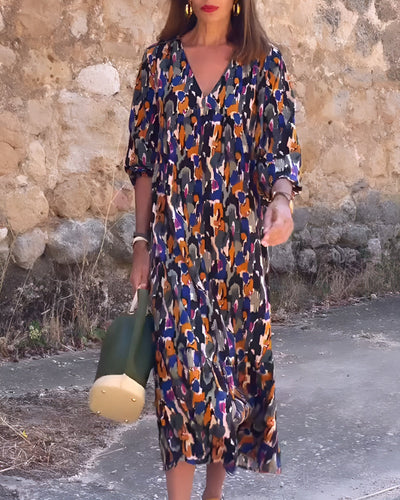 Nathalie | Retro-style V-neck Dress