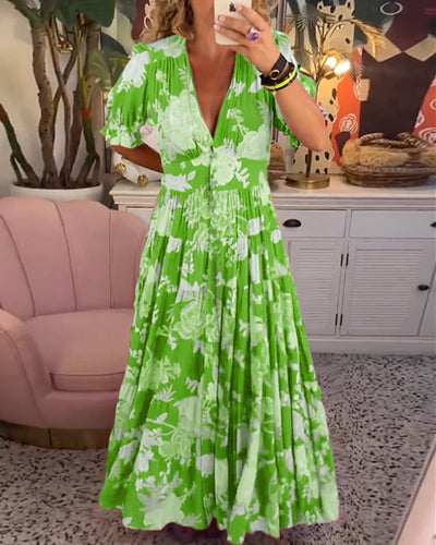 Catrisa | Floral Dress with Pockets and V-Neck