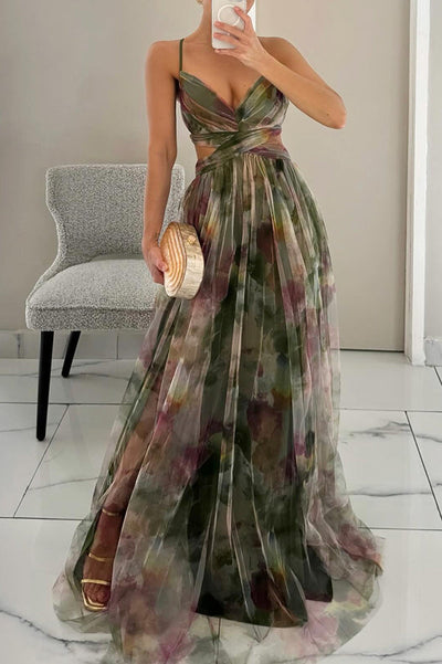 Giselle - Charming Maxi Dress with Floral Pattern