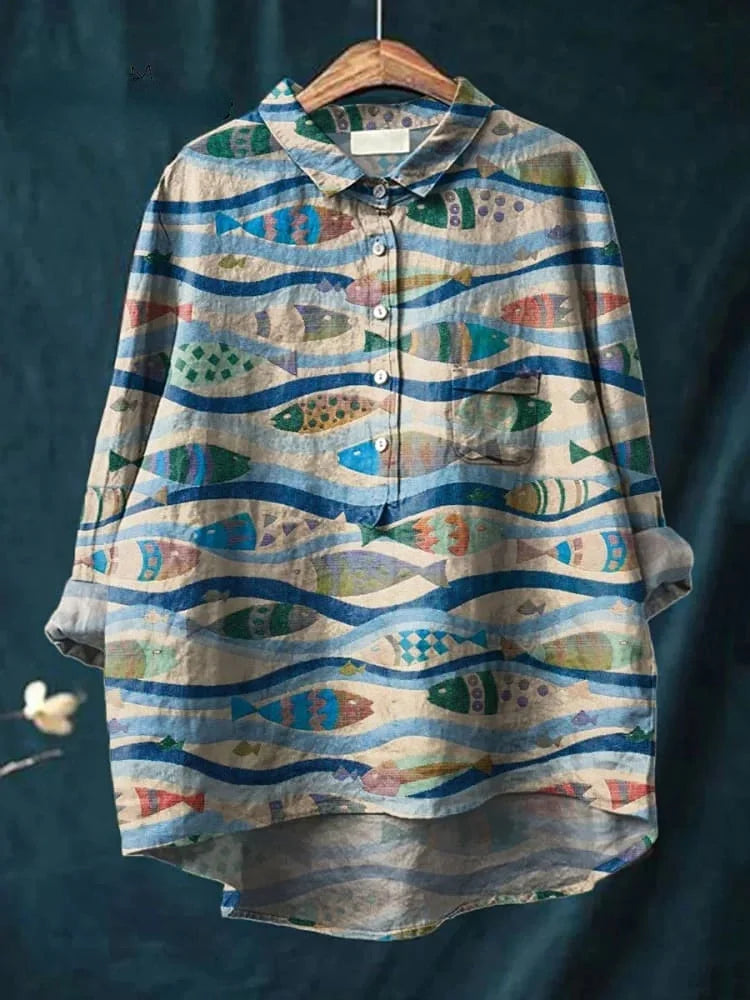 Joanne | Fish Art Blouse