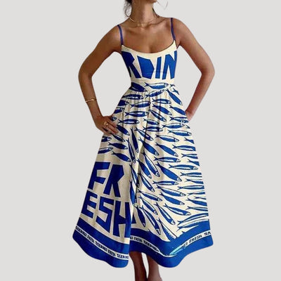 Ilana | Summer midi dress – sleeveless printed holiday