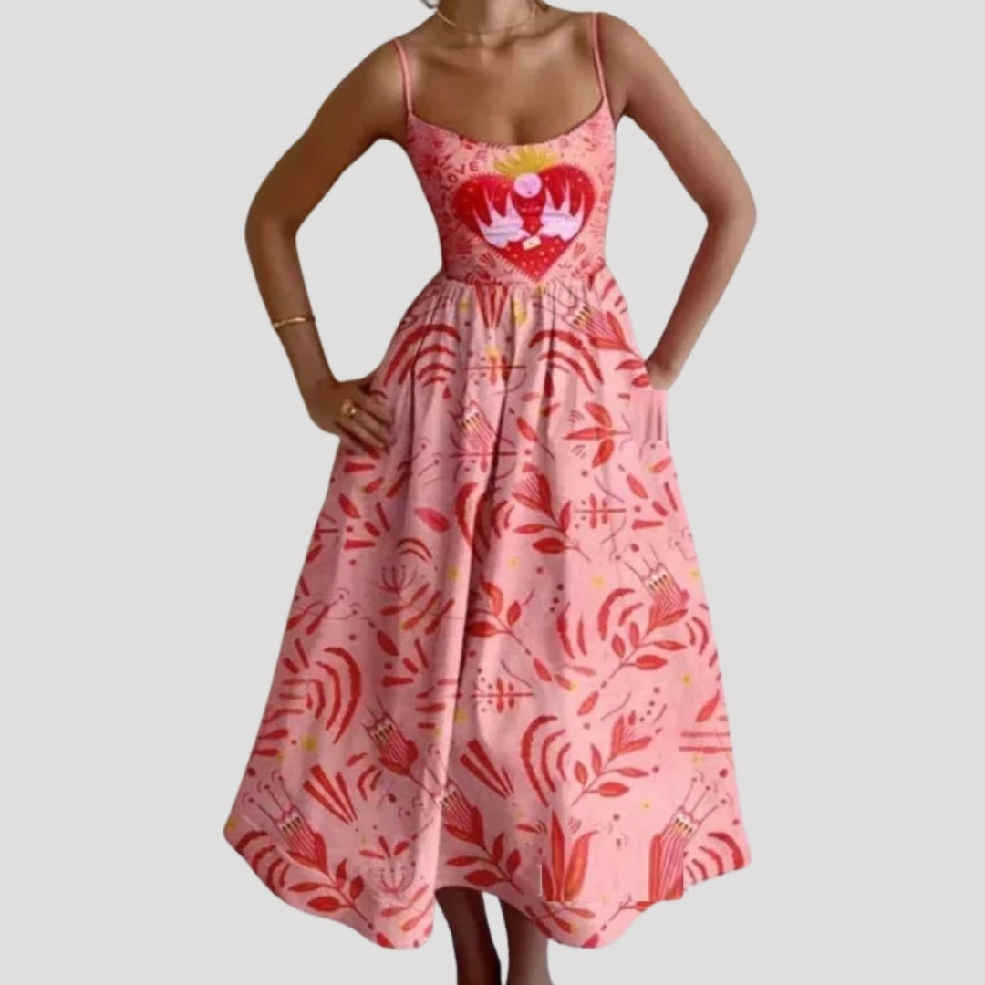 Ilana | Summer midi dress – sleeveless printed holiday