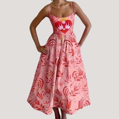 Ilana | Summer midi dress – sleeveless printed holiday
