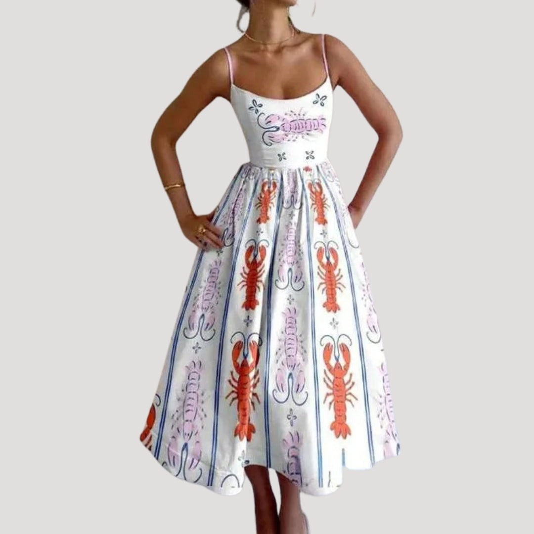Ilana | Summer midi dress – sleeveless printed holiday