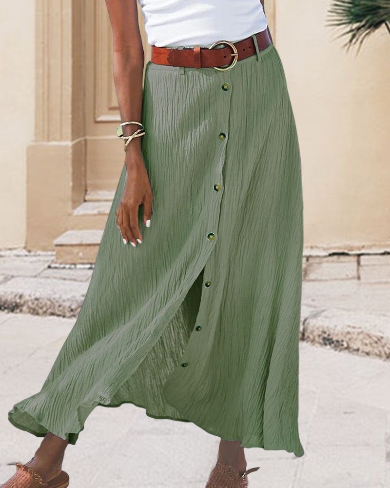 Syndy™ | Flowing Skirt with Buttons