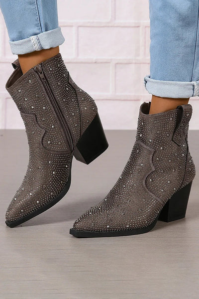 Melas | Elegant ankle boots with patchwork and zip