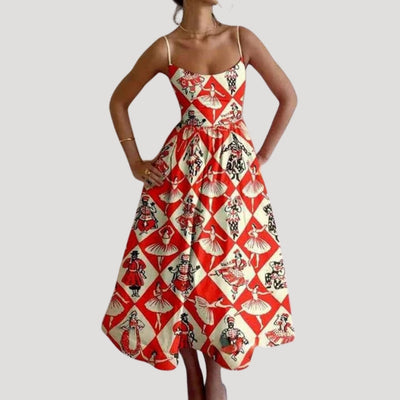 Ilana | Summer midi dress – sleeveless printed holiday
