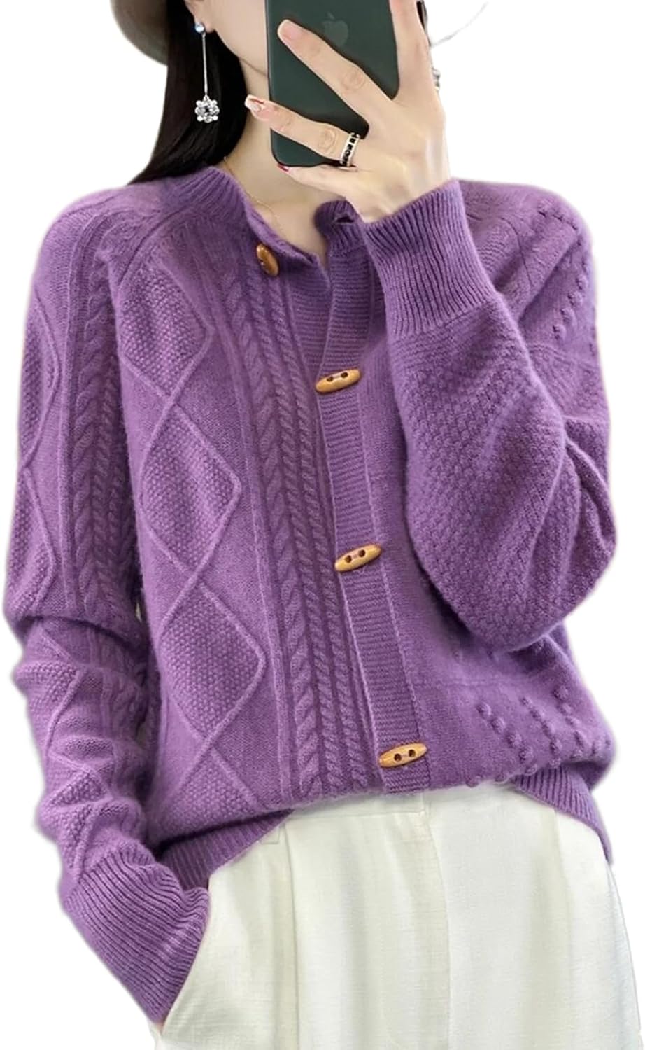 Wendy | Cashmere Crew Neck Cardigan