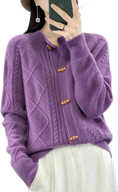 Wendy | Cashmere Crew Neck Cardigan