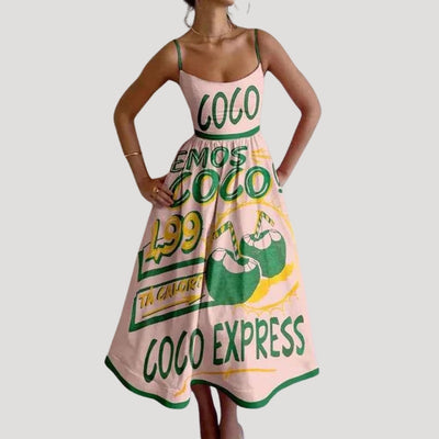 Ilana | Summer midi dress – sleeveless printed holiday