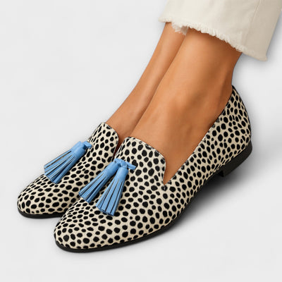 Mira Sneakers with Fringes and Polka Dot Print