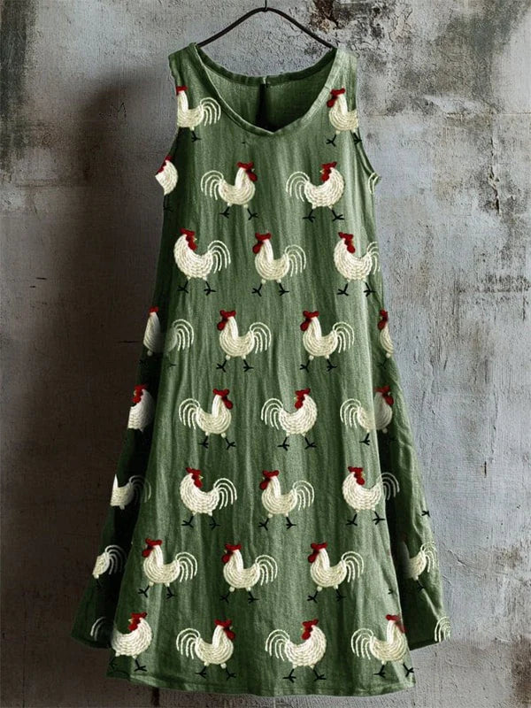 Josette – Cockerel Pattern Dress