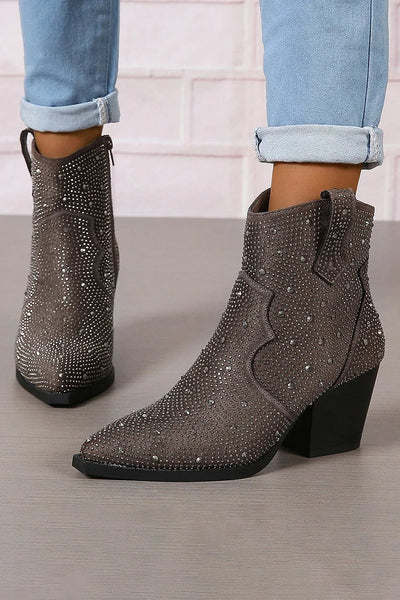 Melas | Elegant ankle boots with patchwork and zip